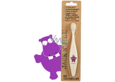 Jack N Jill BIO Hippopotamus extra soft toothbrush for children, decomposable in nature, made of corn starch, without BPA and PVC