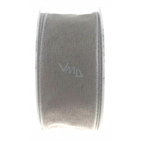 Ditipo Fabric ribbon with wire gray 3 mx 25 mm