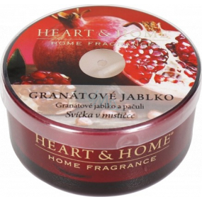 Heart & Home Pomegranate Soy scented candle in a bowl burns for up to 12 hours 36 g