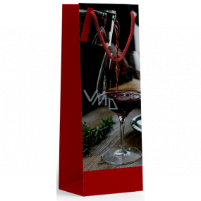 Nekupto Gift paper bag for bottle 10 x 33 x 9 cm Wine glass 1899 30 KFLH