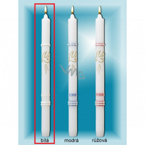 Lima Church baptismal candle white with gold decoration No. 1001 25 x 360 mm 1 piece
