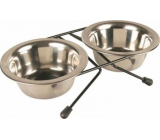 Trixie Stainless steel bowl in stand diameter 13 cm, 2 x 0.35 l