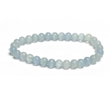 Calcite blue bracelet elastic natural stone, ball 6-6,2 mm / 16-17 cm, intuition stone