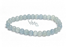 Calcite blue bracelet elastic natural stone, ball 6-6,2 mm / 16-17 cm, intuition stone