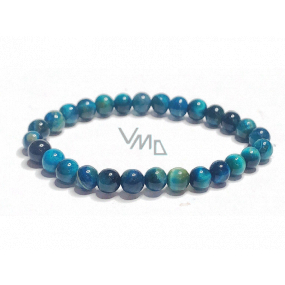 Tiger eye blue multi bracelet elastic natural stone, ball 6 mm / 16-17 cm, stone of the sun and earth, brings luck and wealth
