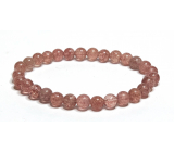 Rose quartz elastic bracelet, natural stone, 6 mm beads / 16 - 17 cm, stone of stones