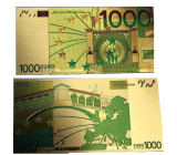 Talisman Gold plastic banknote 1 000 EUR