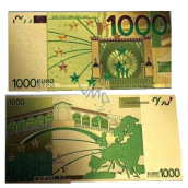 Talisman Gold plastic banknote 1 000 EUR