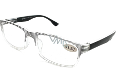 Berkeley Reading dioptric glasses +1.5 plastic transparent, black stripes 1 piece MC2248