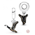 Sterling Silver 925 Canada Goose and Maple Leaf Pendant Travel Bracelet