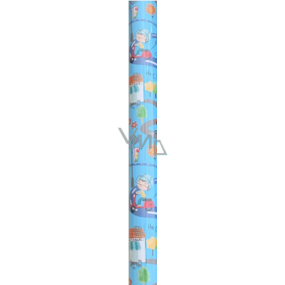 Nekupto Gift wrapping paper 70 x 150 cm Blue with cars for children