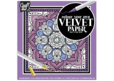 Craft ID Coloring book velvet mandala purple 5 pictures 18 x 18 cm