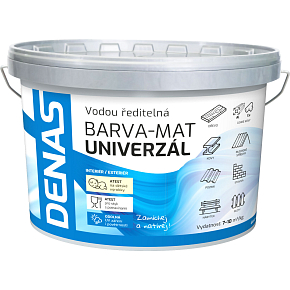 DENAS UNIVERSAL-MAT top coat for wood, metal and concrete, 0100 white, 5 kg DENAS UNIVERSAL-MAT top coat for wood, metal and concrete, 0100 white, 5 kg