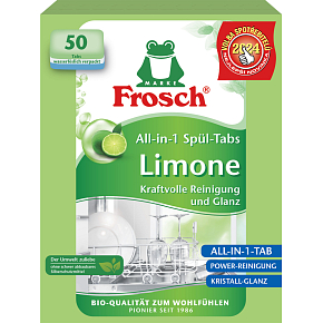 Frosch Eco All-in-1 Lemon Dishwasher Tablets, 50 pcs