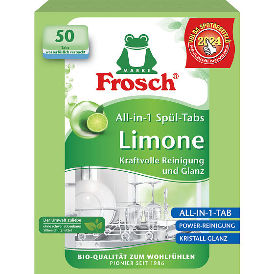 Frosch Eco All-in-1 Lemon Dishwasher Tablets, 50 pcs