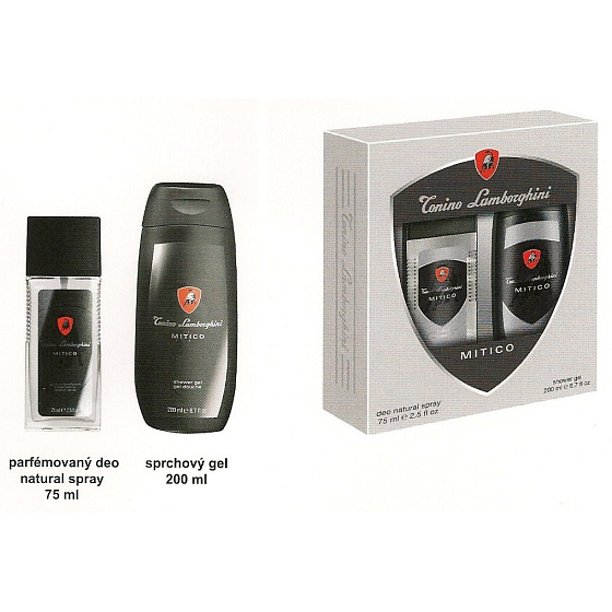 Tonino Lamborghini Mitico perfumed deodorant glass for men 75 ml + shower gel, cosmetic set