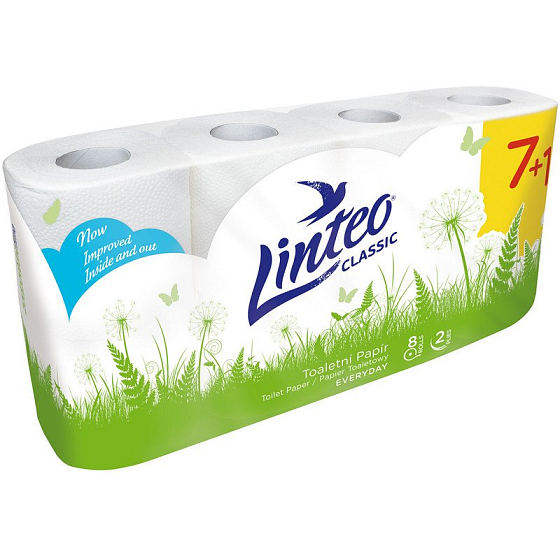 Linteo Classic toilet paper 2 ply white 15 m, 8 pieces