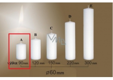 Lima Gastro smooth candle white cylinder 60 x 90 mm 1 piece