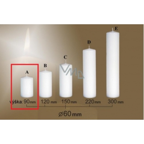 Lima Gastro smooth candle white cylinder 60 x 90 mm 1 piece
