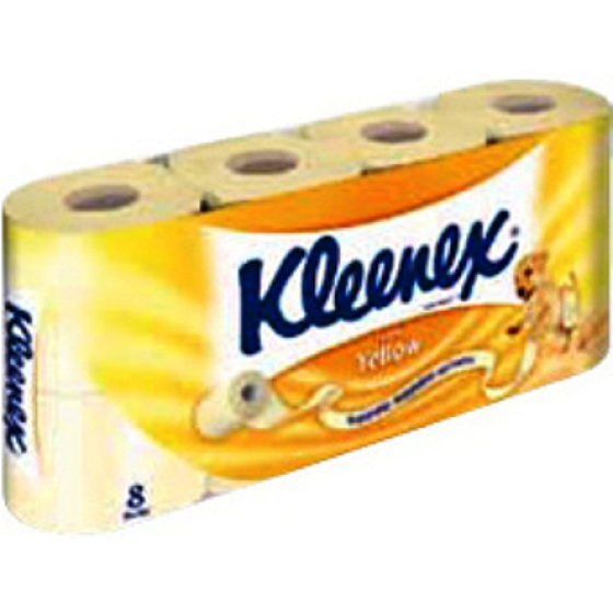 Kleenex Yellow toilet paper 2 ply 8 rolls yellow 180 snippets