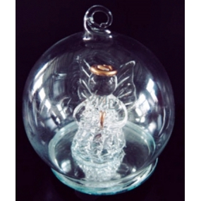 Glass sphere with an angel shining Led 6 cm