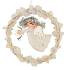 Silver angel with a trumpet in a wreath for hanging 16 cm, 1 piece