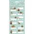 Sheet of Christmas Label Stickers Owls Green Sheet 12 Labels