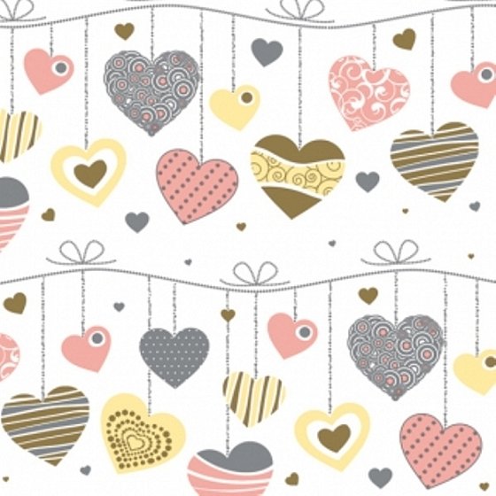 Maki Paper napkins 3 ply 33 x 33 cm 20 pieces of bright hearts