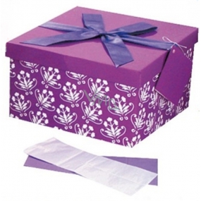 Angel Folding gift box with ribbon year-round purple 22 x 22 x 13 cm