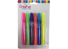 CreaFun Dekorační barvy Třpytivé neon na papír, textil, sklo 6 x 15 ml