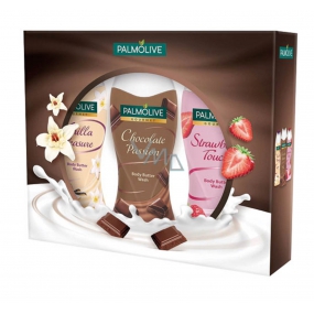 Palmolive Gourmet Triple Gourmet Strawberry Touch Shower Gel 250 ml + Gourmet Chocolate Passion Shower Gel 250 ml + Gourmet Vanilla Pleasure Shower Gel 250 ml, cosmetic set
