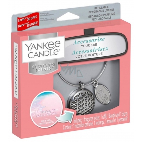Yankee Candle Pink Sands - Pink Sands Car Scent Metal Silver Tag Charming Scents set Geometric 13 x 15 cm, 90 g