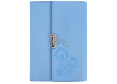 Albi Block in folding PU cover, lined blue 80 sheets 14 cm x 19.5 cm x 2.3 cm