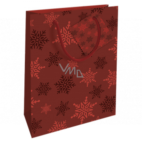 Nekupto Gift paper bag 14 x 11 x 6.5 cm Christmas red snowflakes WBS 1918 30