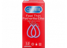 Durex Feel Thin Fetherlite Elite Extra Lubricated condom, nominal width 56 mm 12 pieces