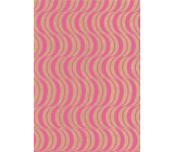 Ditipo Gift Wrapping Paper 70 x 200 cm KRAFT Pink Ornaments