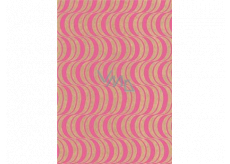 Ditipo Gift wrapping paper 70 x 200 cm KRAFT Pink ornaments