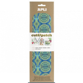 Apli Cut & Patch paper for napkin technique Green-blue motif 30 x 50 cm 3 pieces