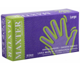 Maxter Hygienic Disposable Latex Hypoallergenic Powdered Gloves, Size L, Box of 100 Pieces