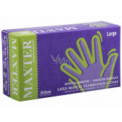 Maxter Hygienic disposable latex hypoallergenic powdered gloves, size L, box 100 pieces