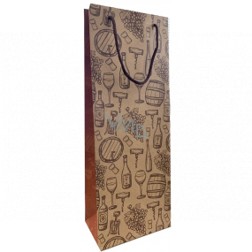 Nekupto Gift kraft bag for a bottle 15 x 40 cm Wine bottles and glasses