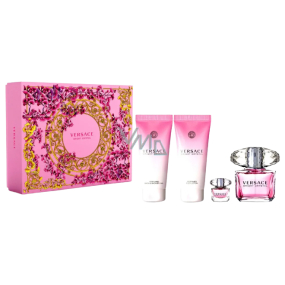 Versace Bright Crystal eau de toilette 90 ml + body lotion 100 ml + shower gel 100 ml + eau de toilette 5 ml miniature, gift set for women