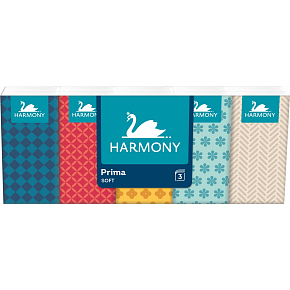 Harmony Prima 3-Ply Paper Tissues, 10 × 10 pcs