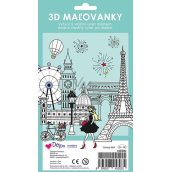 Ditipo Coloring page 3D color and fold City trip 4 sheets 250 x 140 mm