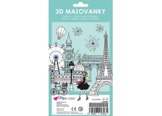 Ditipo Coloring page 3D color and fold City trip 4 sheets 250 x 140 mm