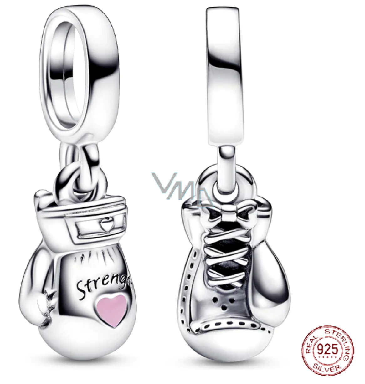 Charm Sterling silver 925 Boxing gloves, pendant on bracelet sport