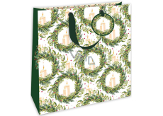 Nekupto Gift paper bag luxury 33 x 33 cm Christmas wreaths