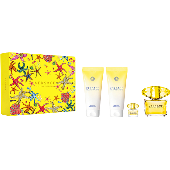 Versace Yellow Diamond eau de toilette 90 ml + shower gel 100 ml + body lotion 100 + eau de toilette miniatura 5 ml, gift set for women