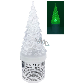 LED tree candle - green flickering flame 17,1 cm