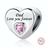 Charm Sterling Silver 925 Dad Loves You Forever Heart, Bead for Family Bracelet